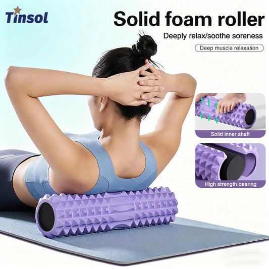 33/45cm Three-dimensional Dot Yoga Foam Roller Body Sculpting Home Gym Whole Body Muscle Massage Relaxer Sports Rehabilitation