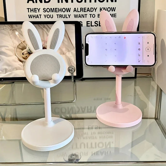 Hot The Cute Rabbit Mobile Phone Stand Desktop Holder Can Lift and Adjust the desktop Bracket For iPhone IPad Samsung Smartphone