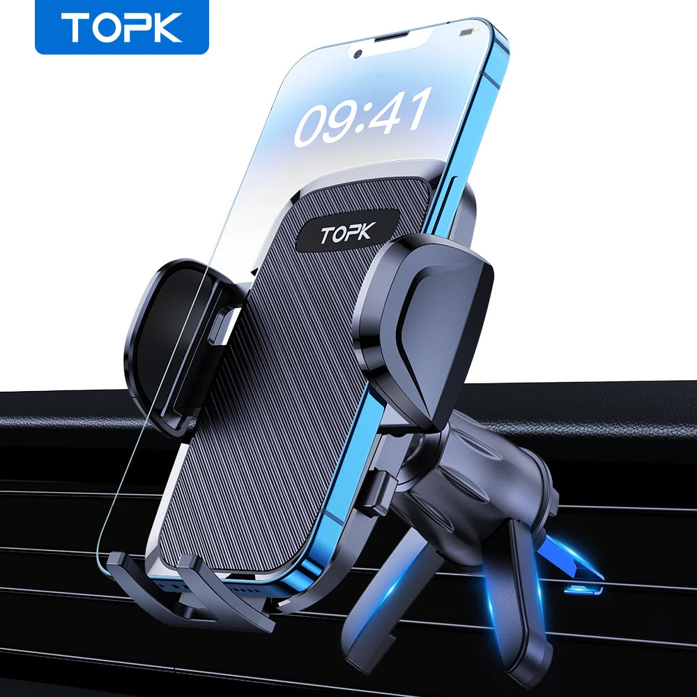 TOPK Car Phone Holder [Air Vent Mount] Universal Car Phone Stand Compatible with iPhone 15 14 13 Samsung S23 All Phones