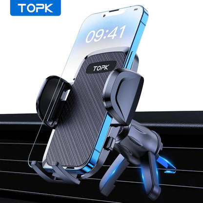 TOPK Car Phone Holder [Air Vent Mount] Universal Car Phone Stand Compatible with iPhone 15 14 13 Samsung S23 All Phones