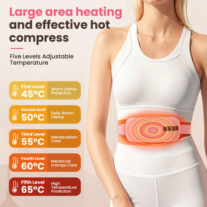 Lady Menstrual Heating Pad Warm Palace Belt Relieve Menstrual Pain Hot Compress Massager Uterus Cold Dysmenorrhea Relieving Belt