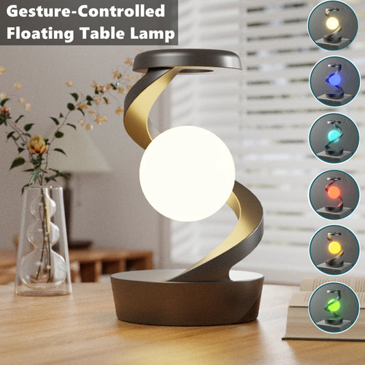 Creative Table Lamp, Rotating Floating lamp, 15W Wireless Charger, Mobile Phone Wireless Charger, RGB Atmosphere Night Light