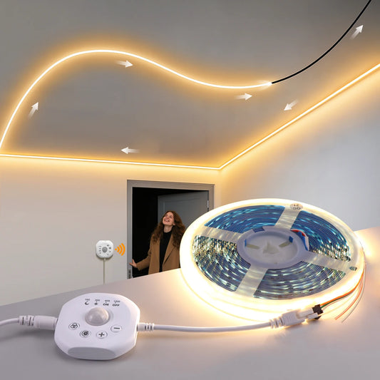 PIR Motion Sensor LED Chasing Light Strip WS2811 Pixels Addressable Tape For Room Path Corridor Aisle Ceiling Decor Night Lamps
