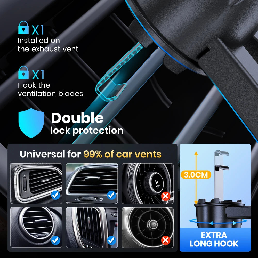 TOPK Car Phone Holder [Air Vent Mount] Universal Car Phone Stand Compatible with iPhone 15 14 13 Samsung S23 All Phones