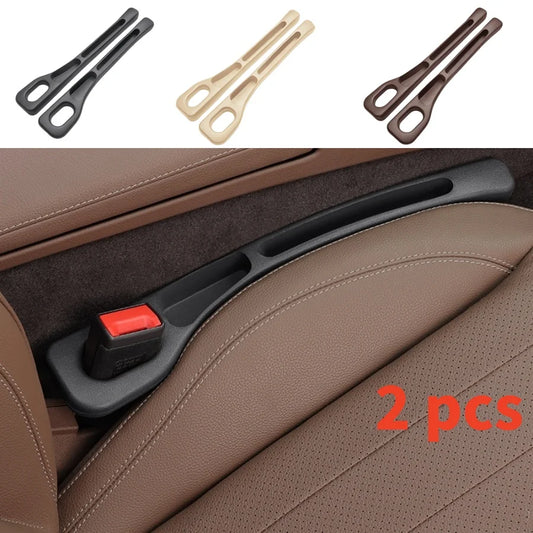 2pc Car Seat Gap Filler Organizer Pu Waterproof Car Seat Gap Plug Strip with 2 Grooves Seat Gap Storage Auto Interior Accessorie