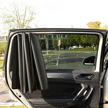 2Pcs Car Side Window Sun Shades with Magnet Privacy Curtains UV Reflection Anti-Glare Feature for Front And Back Windows