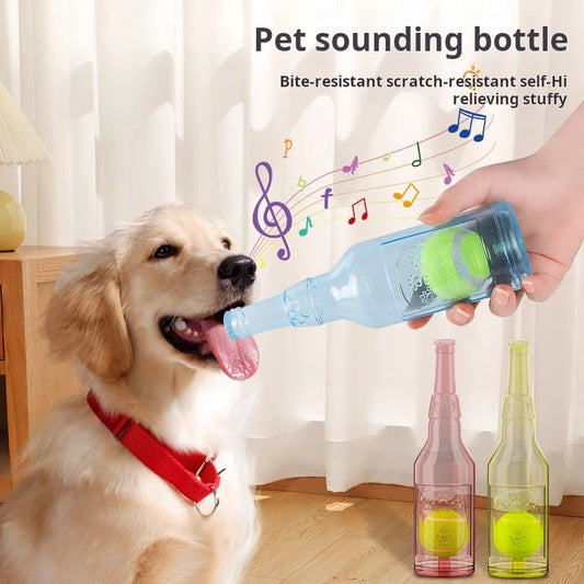 Dog Toy Bottle Sound Chew Ball Pet Toys Interactive Ball For Big Dog Small Dog Pet Training Tennis Bottle Pet Supplies