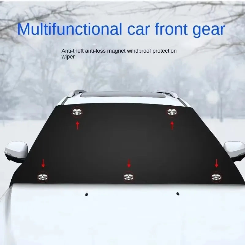 Car Magnetic Snow Shield Winter Front Windshield Cover Anti-frost Sun Protection Half Car Cover Insulated sunshade